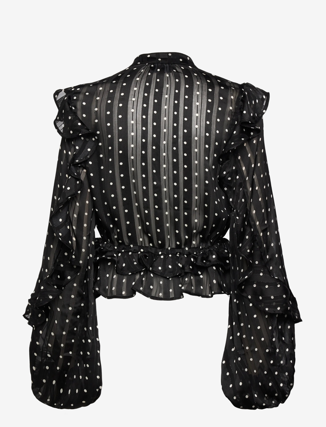 Bardot - FRILL DETAIL SPOT BLOUSE - long sleeved blouses - black spot - 2