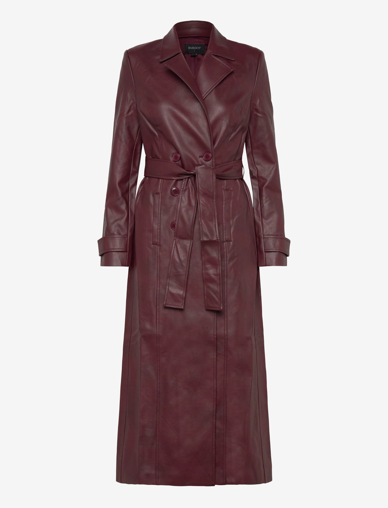 Bardot - VEGAN LEATHER LONGLINE COAT - leichte mäntel - burgundy - 1