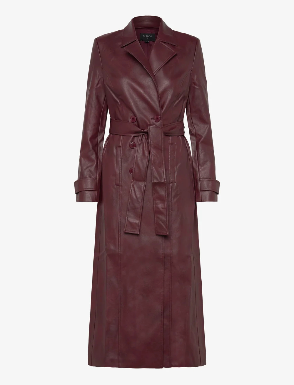 Bardot - VEGAN LEATHER LONGLINE COAT - tunna kappor - burgundy - 1