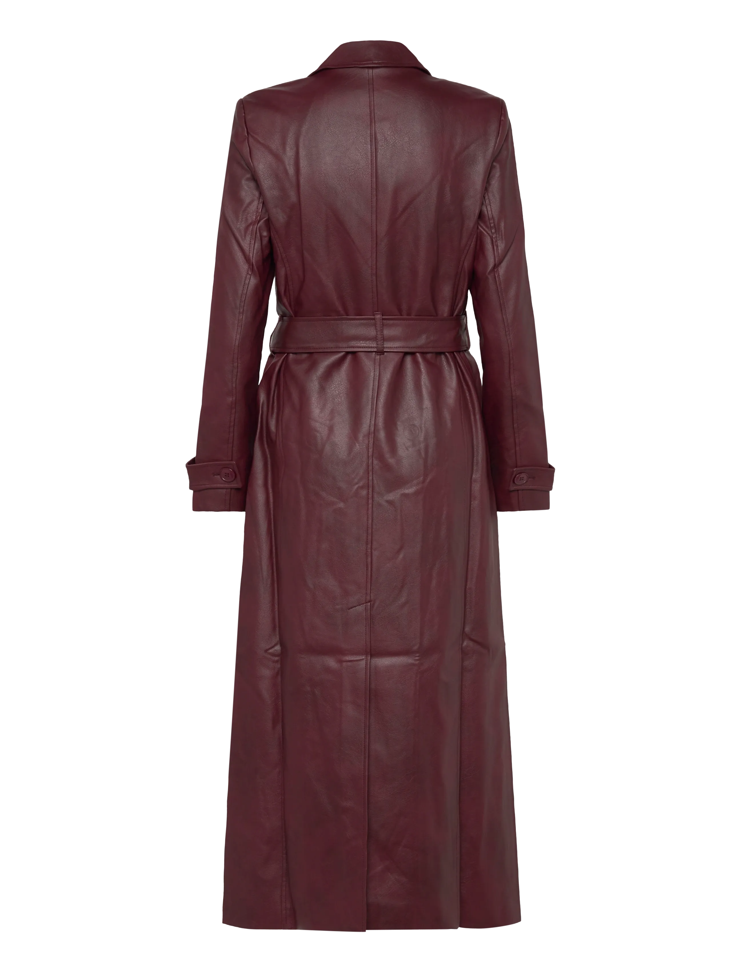 Bardot - VEGAN LEATHER LONGLINE COAT - overtøj - burgundy - 2