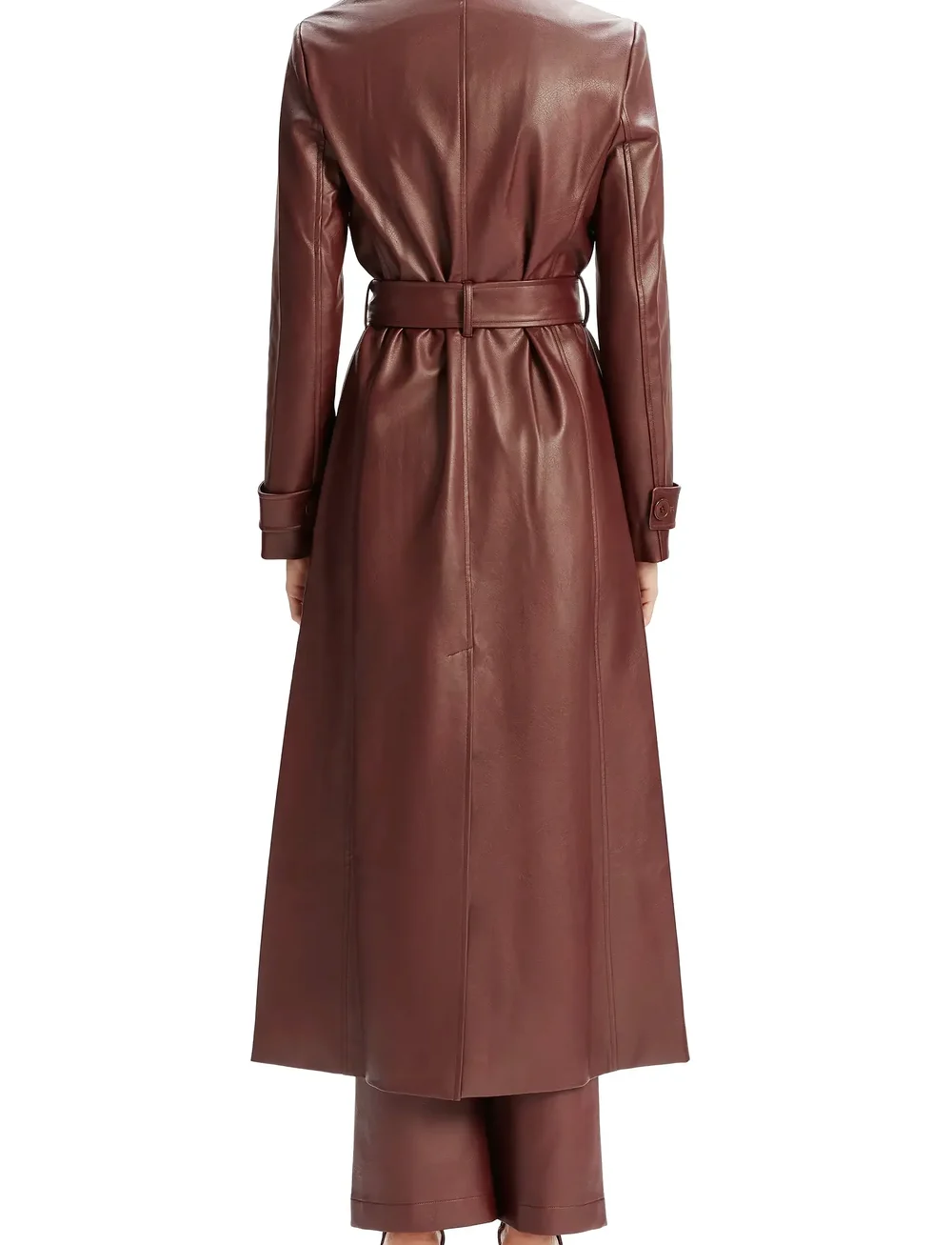 Bardot - VEGAN LEATHER LONGLINE COAT - tunna kappor - burgundy - 4