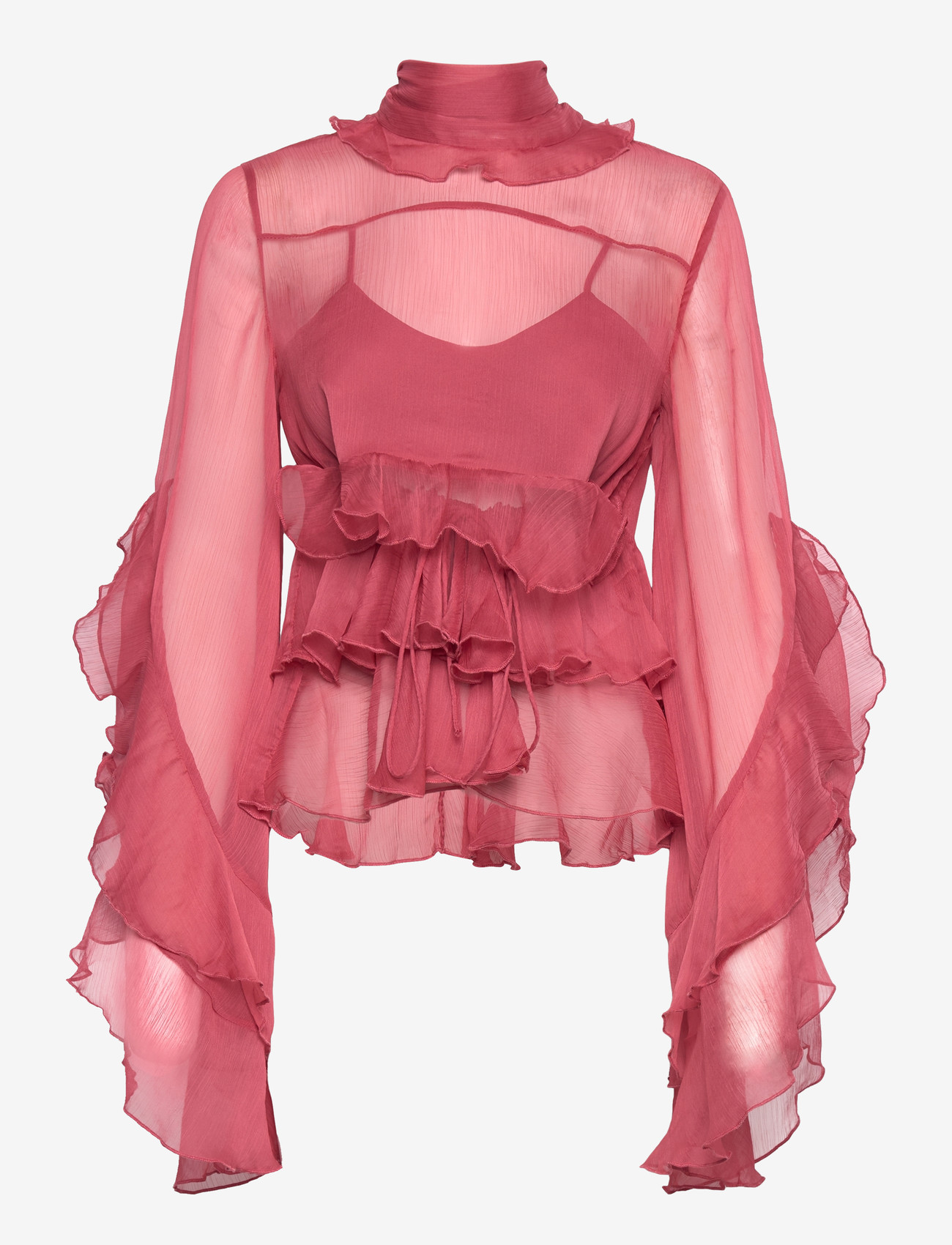 Bardot - ANYSSA RUFFLE BLOUSE - långärmade blusar - rose - 1