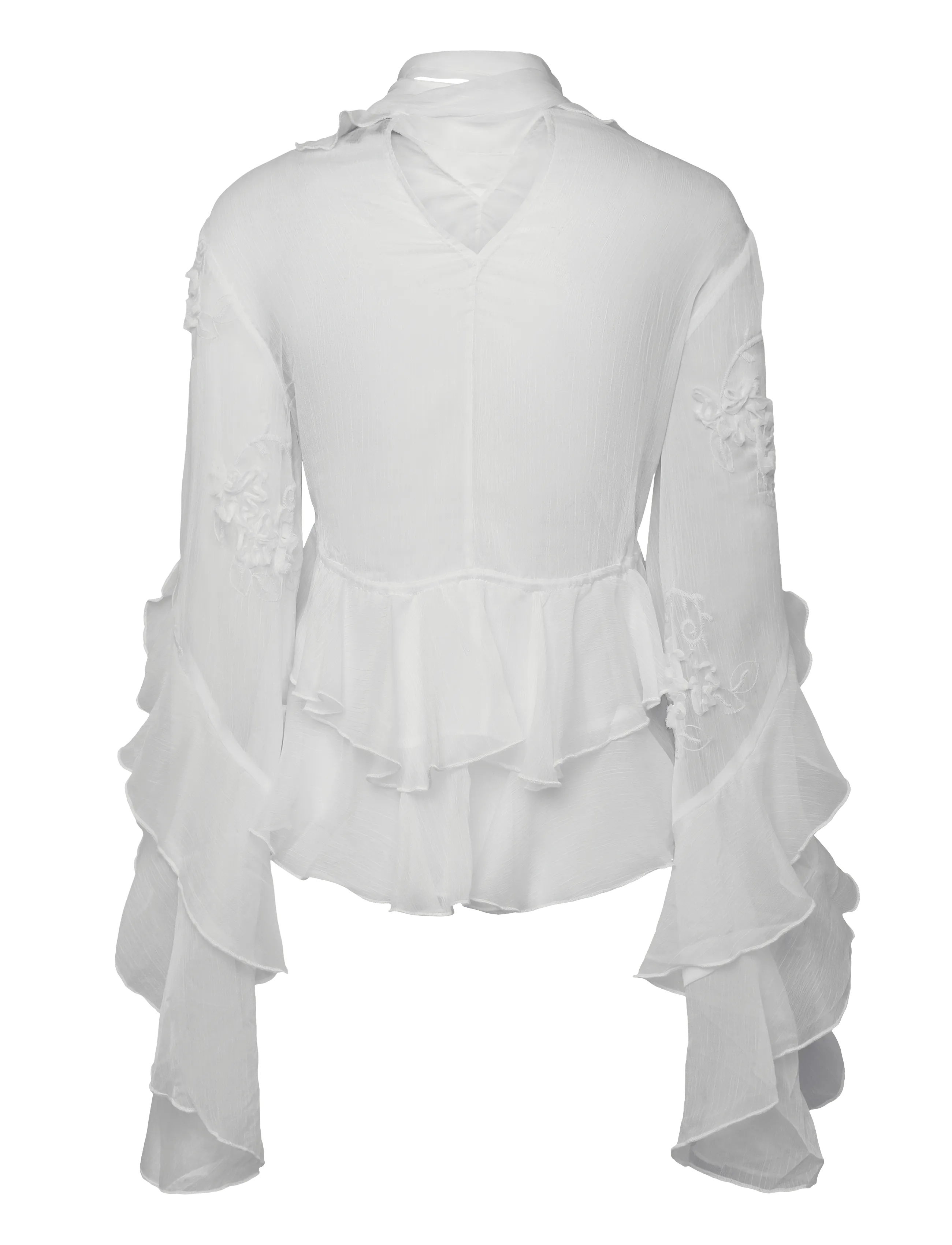 Bardot - ANYSSA RUFFLE BLOUSE - long sleeved blouses - ivory - 2