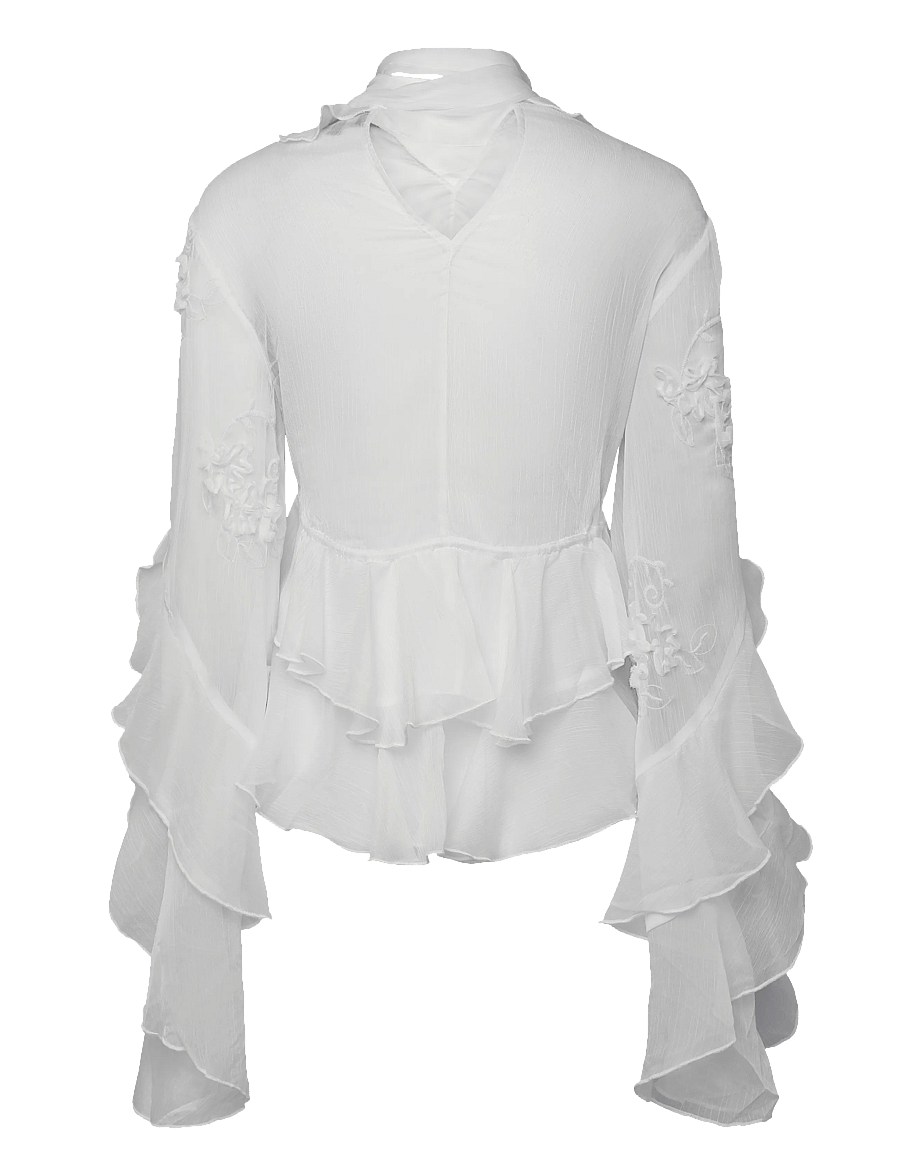 Bardot - ANYSSA RUFFLE BLOUSE - long sleeved blouses - ivory - 2