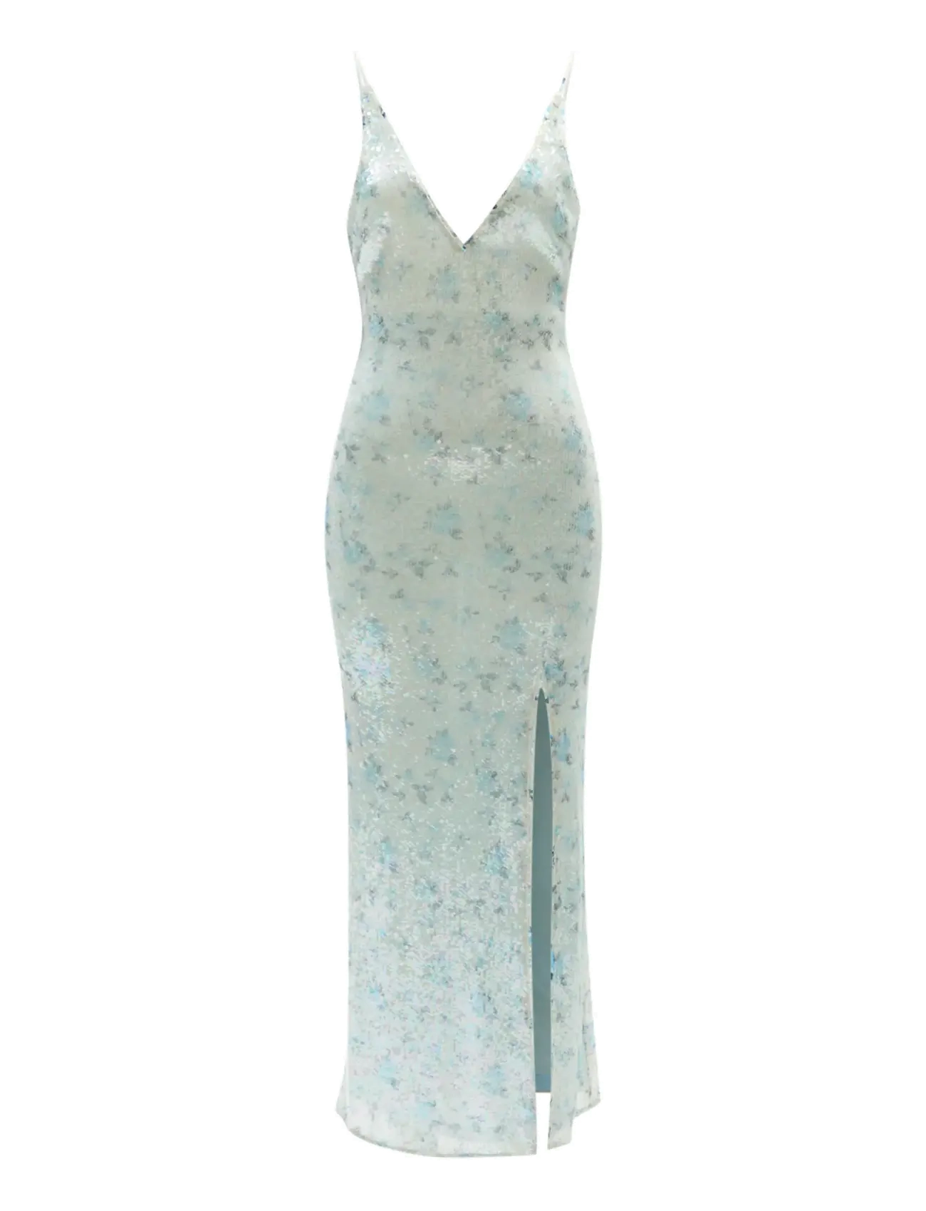 Bardot LOIS SEQUIN MAXI DRESS - Sequin Dresses - BABY BLUE FLORAL / blue