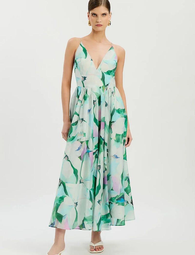 Bardot - ARLETHA HALTER MAXI DRESS - suvekleidid - green flo - 0