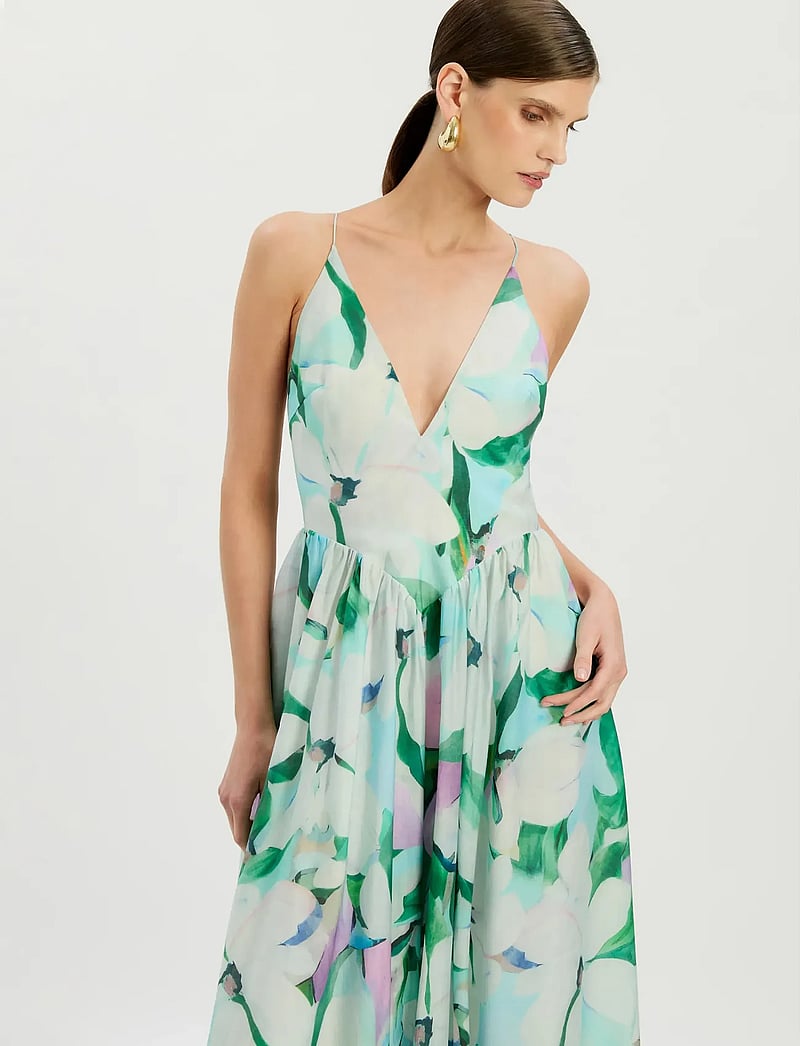 Bardot - ARLETHA HALTER MAXI DRESS - suvekleidid - green flo - 3