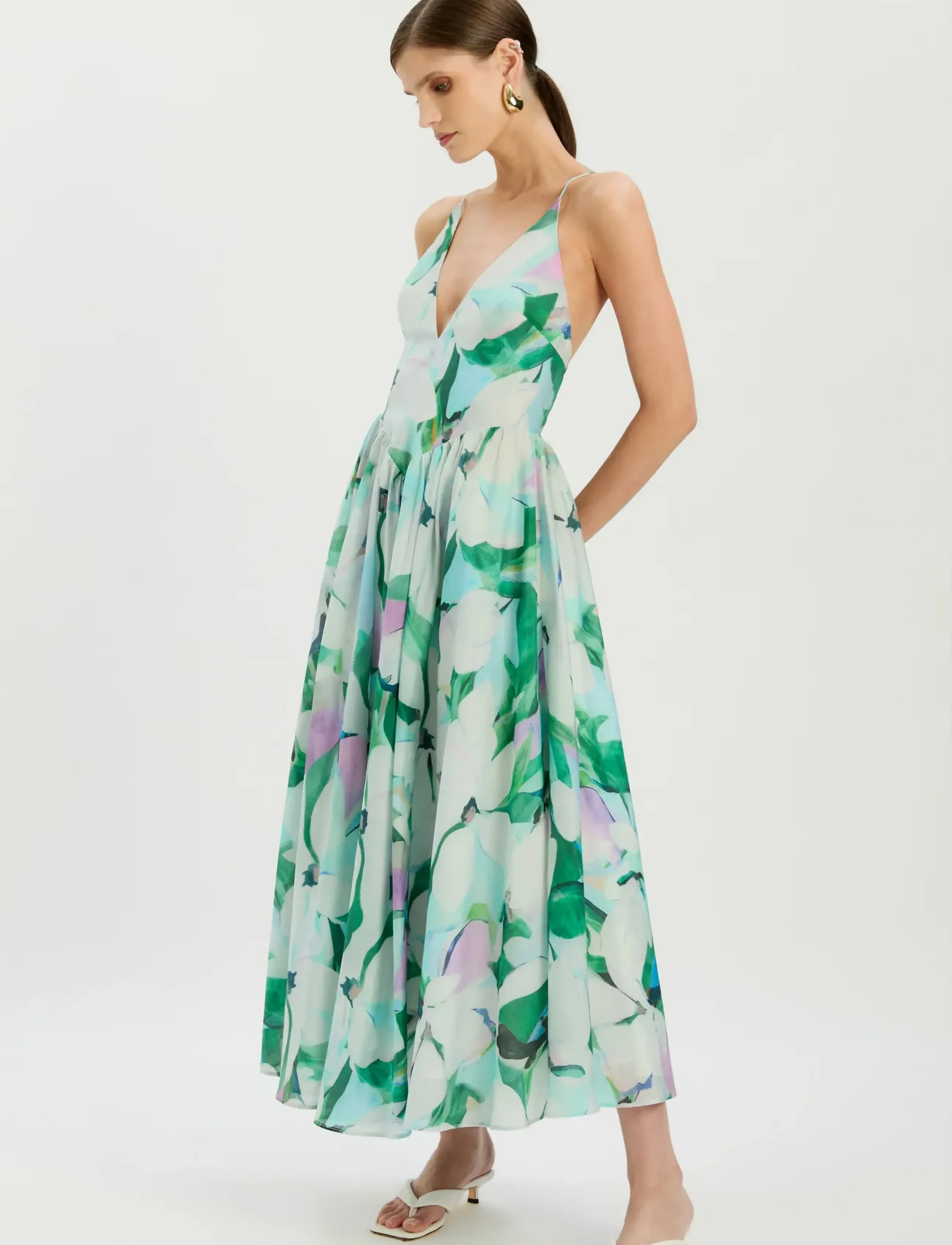 Bardot - ARLETHA HALTER MAXI DRESS - sommerkjoler - green flo - 4