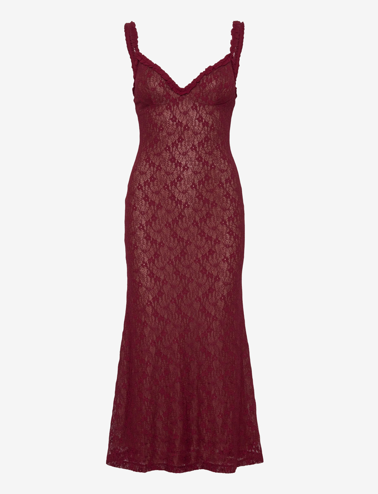 Bardot - ALEGRA STRETCH LACE MIDI DRESS - spitzenkleider - burgundy - 0
