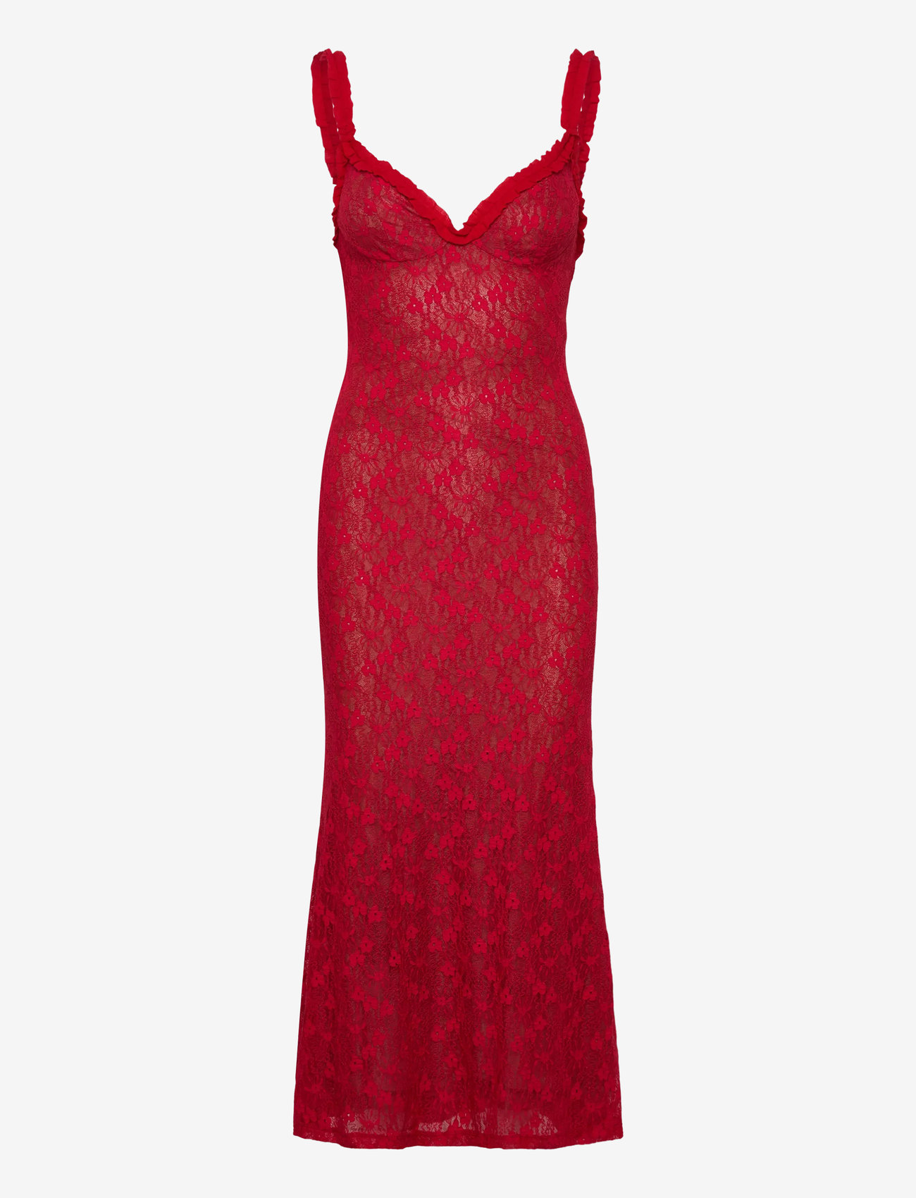 Bardot - ALEGRA STRETCH LACE MIDI DRESS - spitzenkleider - fire red - 1