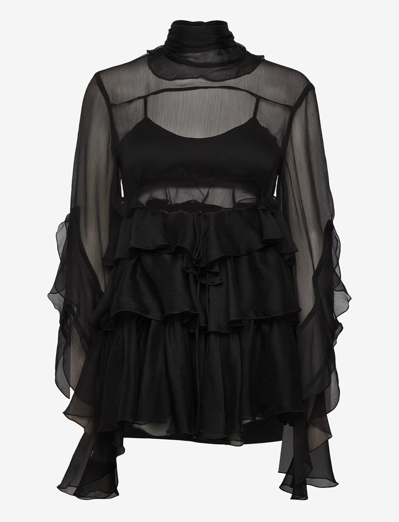 Bardot - ANYSSA RUFFLE MINI DRESS - minikleidid - black - 1