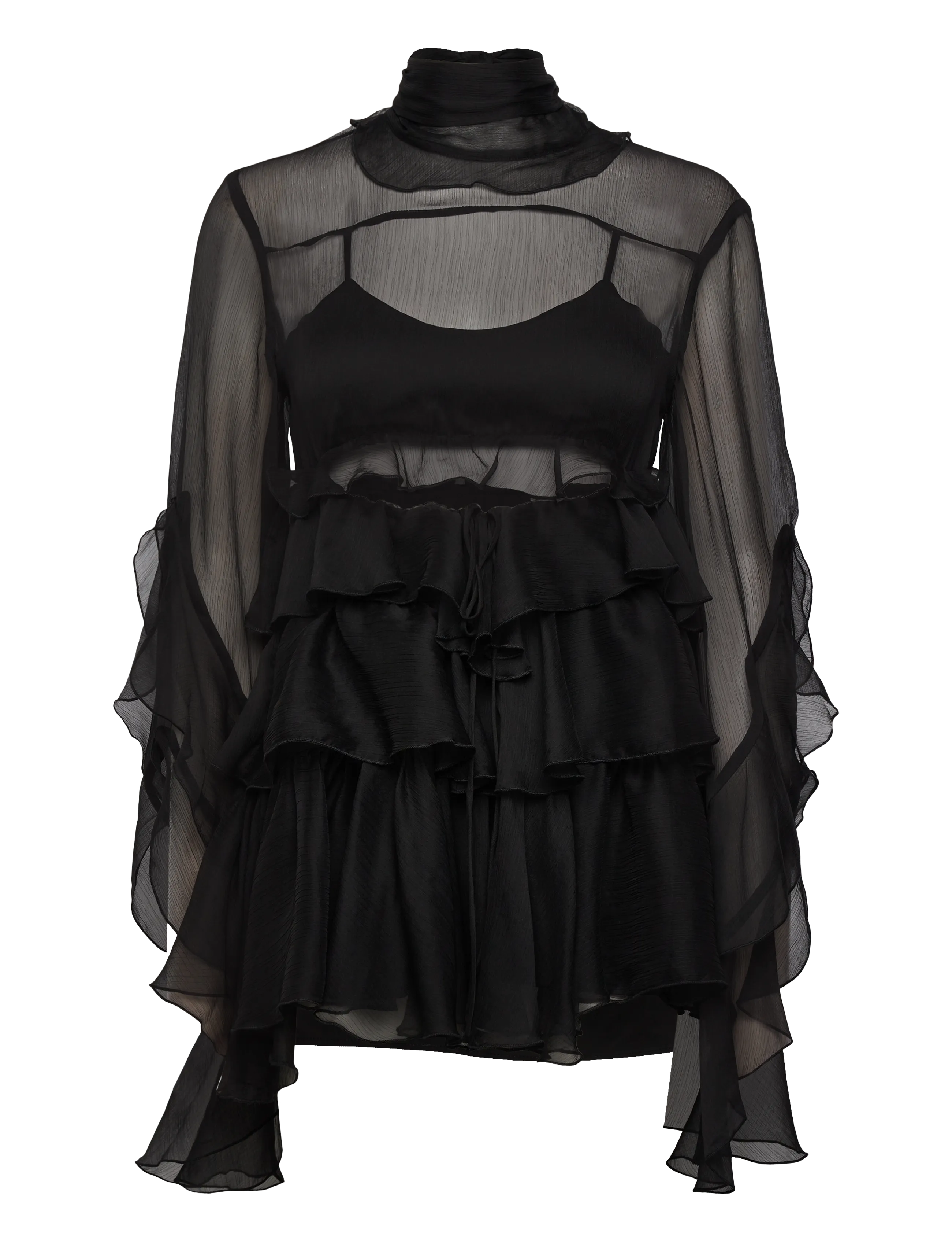 Bardot ANYSSA RUFFLE MINI DRESS - Bardot - BLACK / black