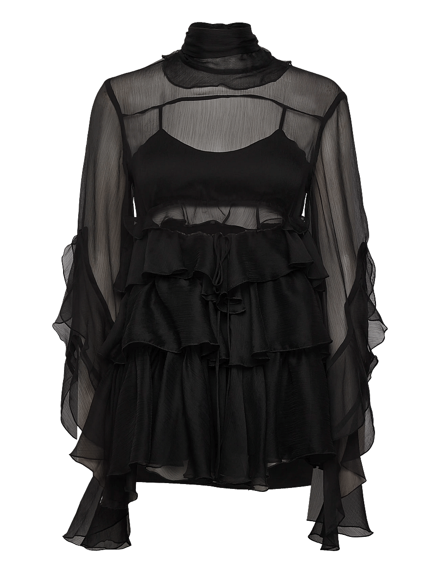 Bardot - ANYSSA RUFFLE MINI DRESS - korte kjoler - black - 1