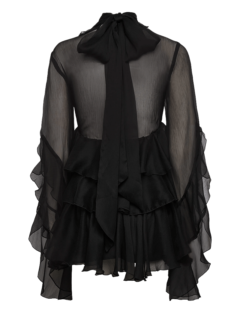 Bardot - ANYSSA RUFFLE MINI DRESS - minikleidid - black - 2