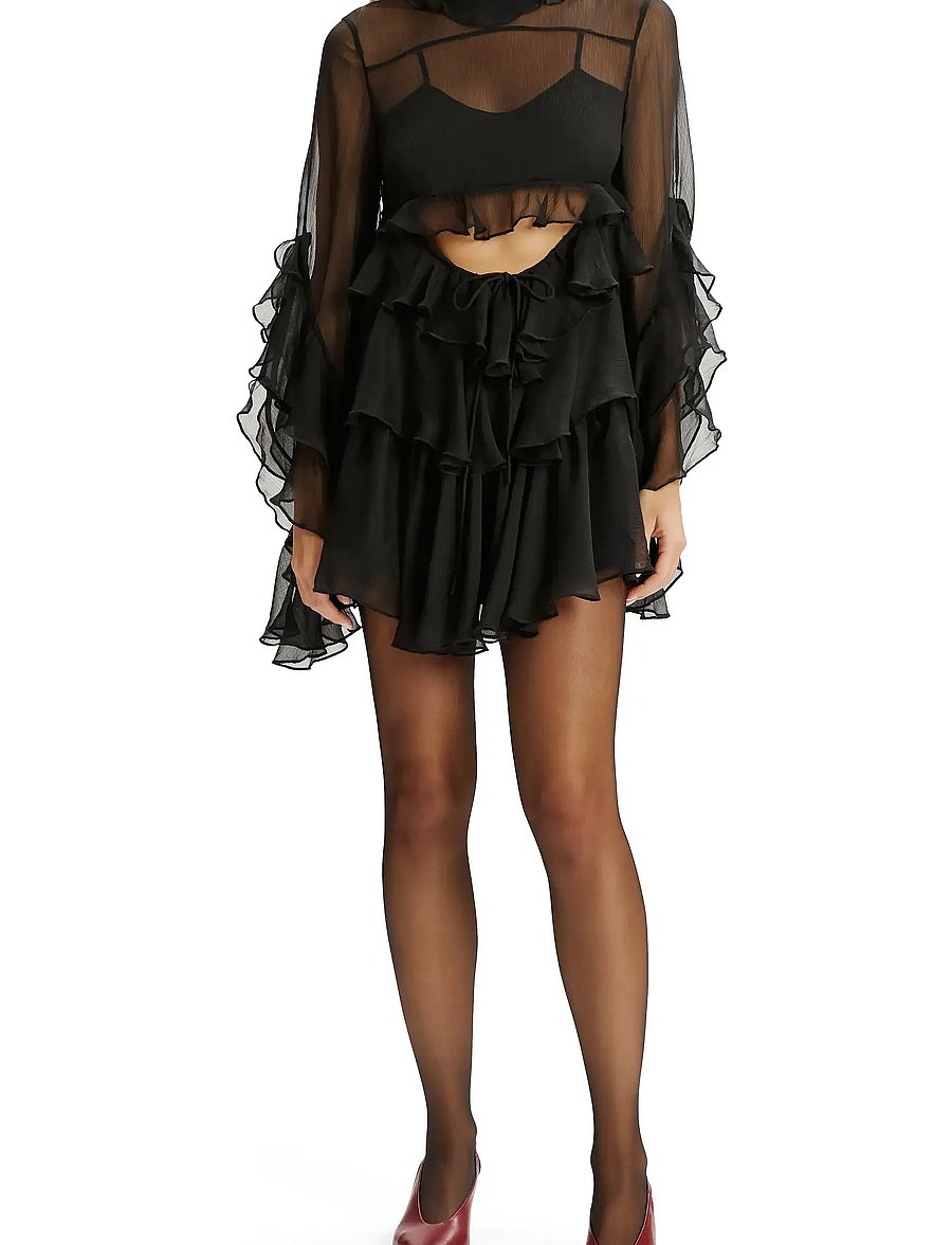 Bardot - ANYSSA RUFFLE MINI DRESS - korte kjoler - black - 0