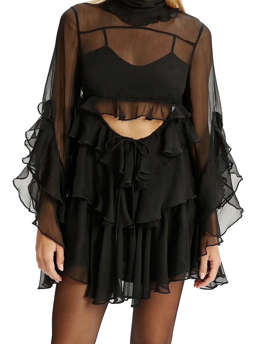 Bardot - ANYSSA RUFFLE MINI DRESS - korte kjoler - black - 5