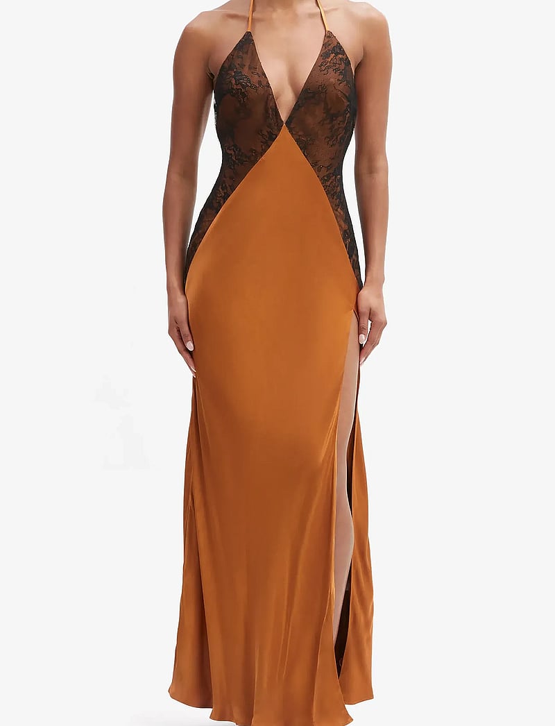 Bardot - ESTRELLA HALTER MAXI DRESS - aftonklänningar - toffee - 0