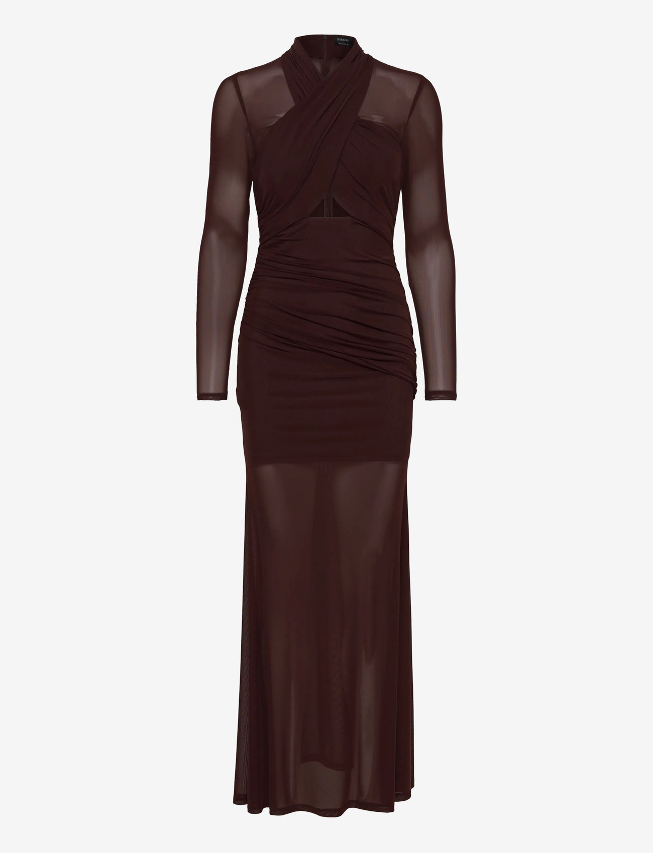 Bardot - VERIA WRAP MESH MAXI DRESS - maxi kjoler - chocolate - 1