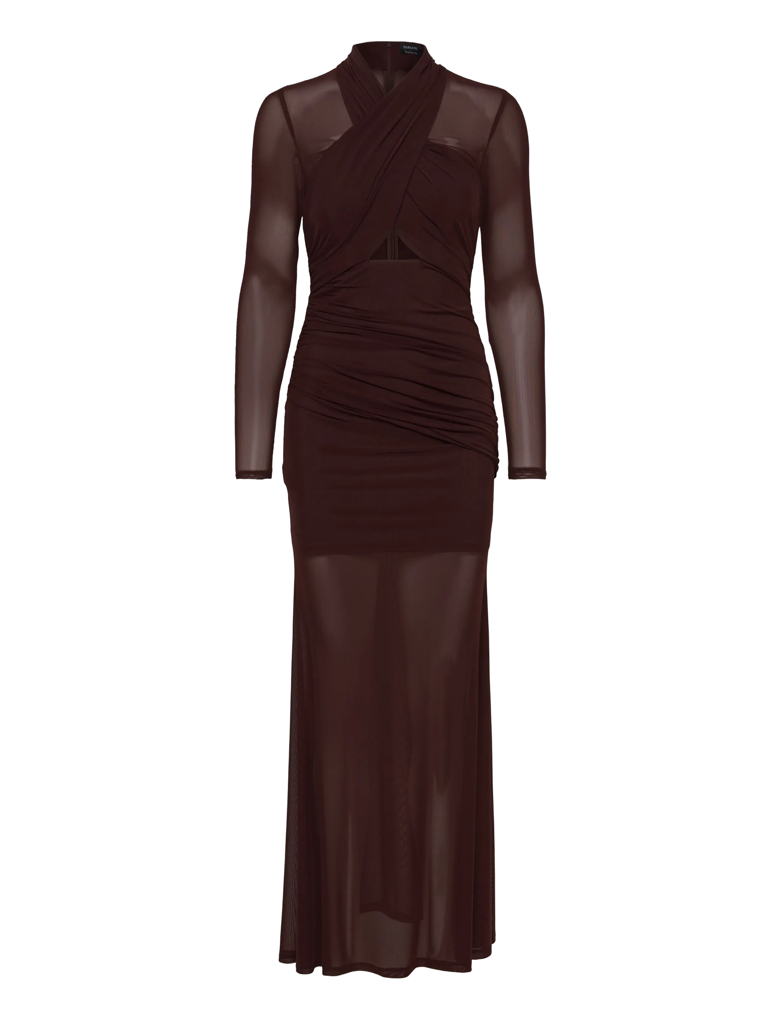 Bardot - VERIA WRAP MESH MAXI DRESS - maksimekot - chocolate - 1