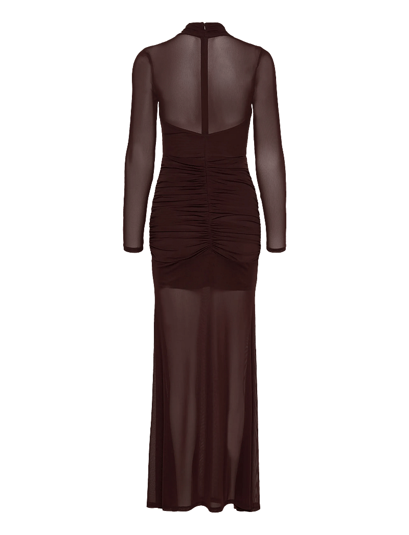 Bardot - VERIA WRAP MESH MAXI DRESS - maxi kjoler - chocolate - 2