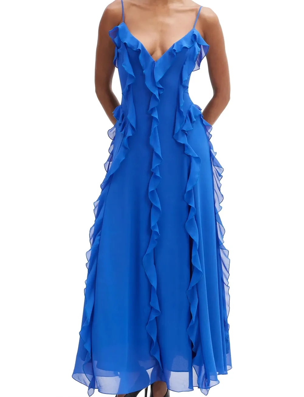 Bardot - VERIS RUFFLE MAXI DRESS - robes de soirée - electric blue - 0