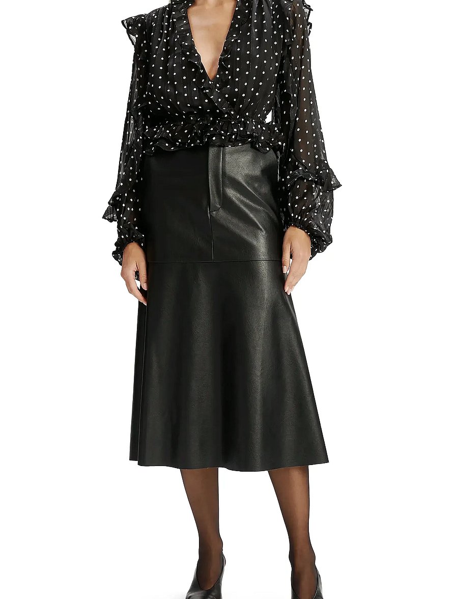 Bardot - KINDRA VEGAN LEATHER SKIRT - midi rokken - black - 0