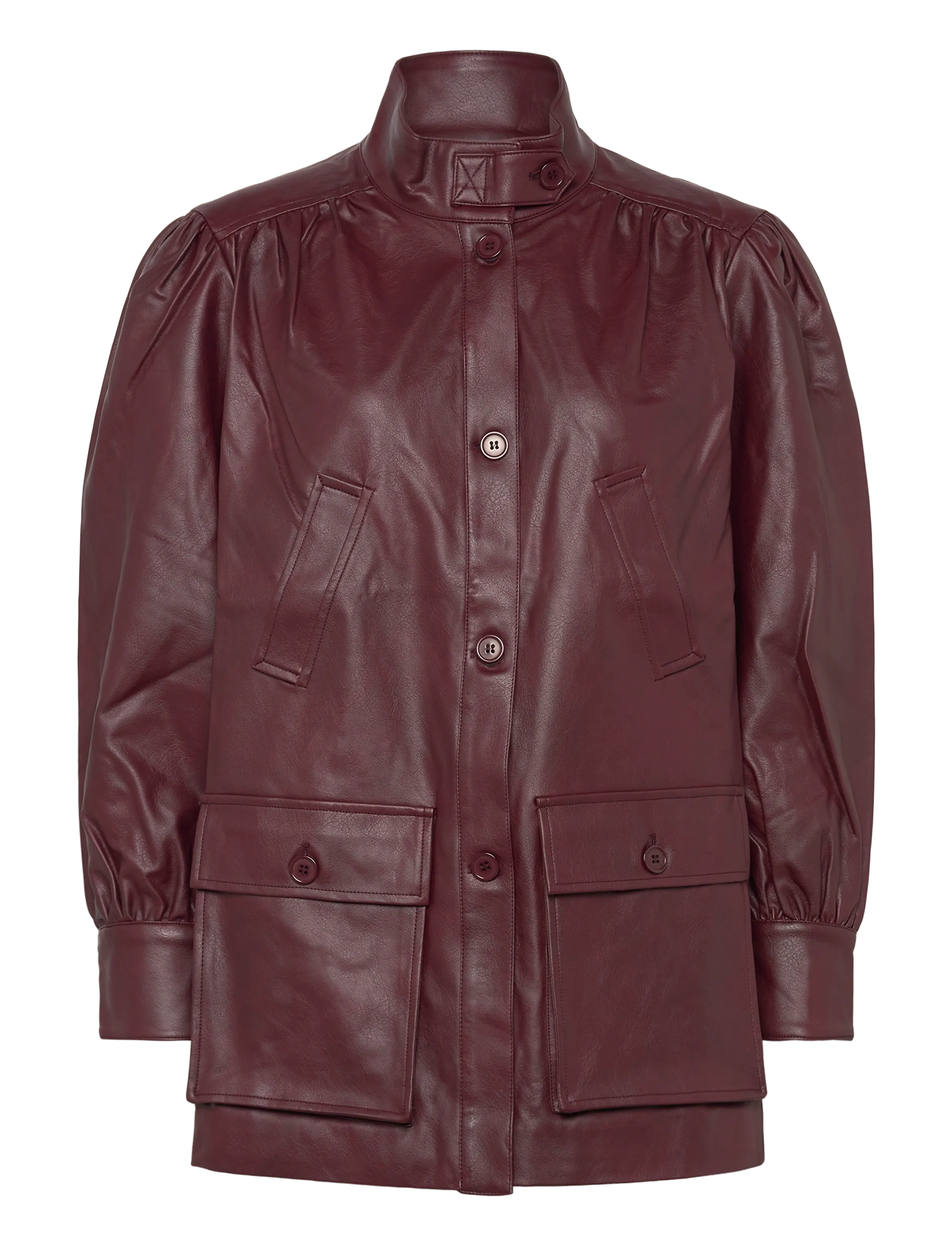 BARDOT Clements Vegan Leder Jacke Burgundy - XS - Damen