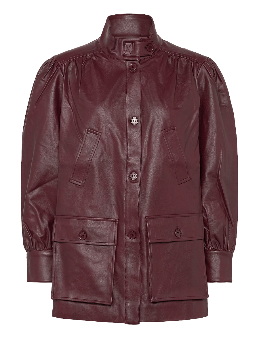 Bardot - CLEMENTS VEGAN LEATHER JACKET - frühlingsjacken - burgundy - 1