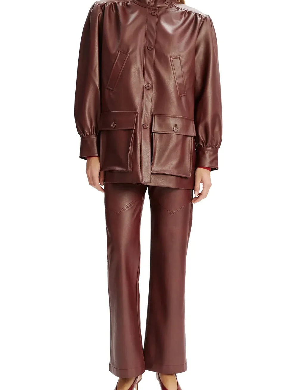 Bardot - CLEMENTS VEGAN LEATHER JACKET - læderjakker - burgundy - 0