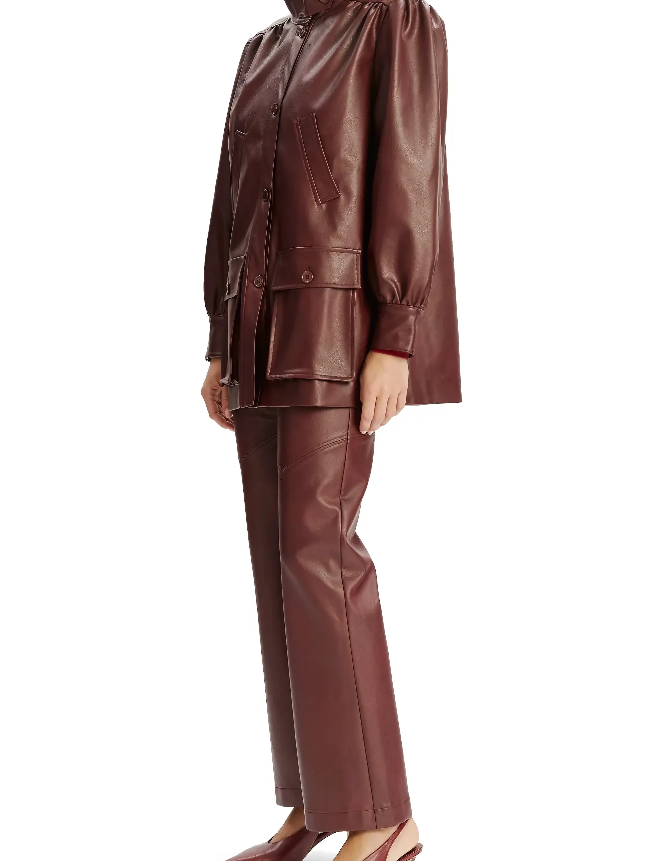 Bardot - CLEMENTS VEGAN LEATHER JACKET - vårjackor - burgundy - 3