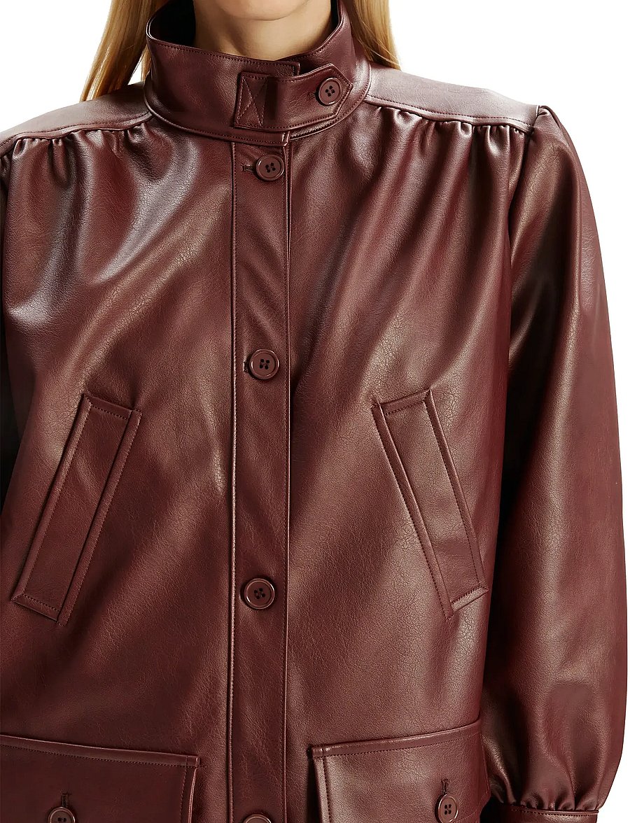 Bardot - CLEMENTS VEGAN LEATHER JACKET - frühlingsjacken - burgundy - 5