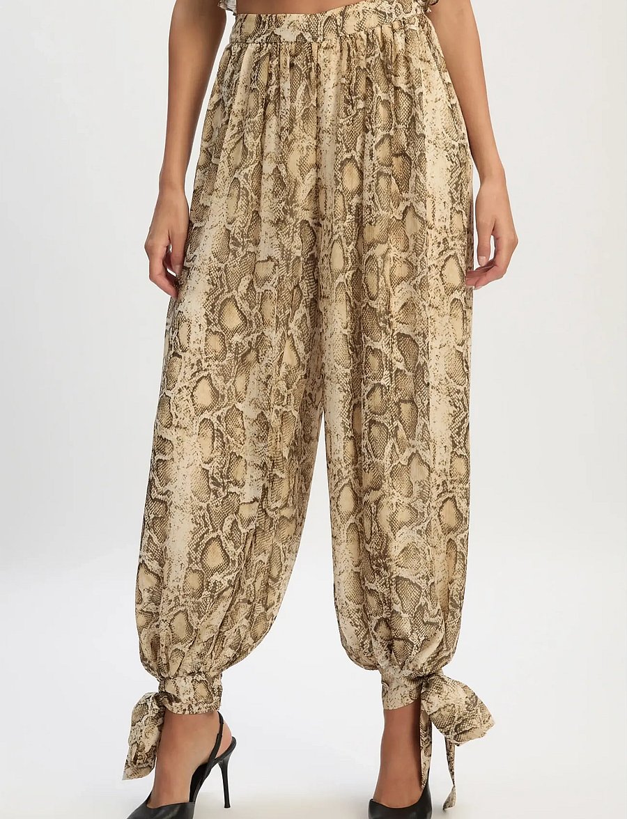Bardot - ALIRA PRINTED BALLOON PANT - hosen mit weitem bein - snake skin - 0