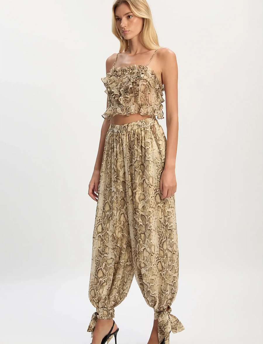 Bardot - ALIRA PRINTED BALLOON PANT - hosen mit weitem bein - snake skin - 4