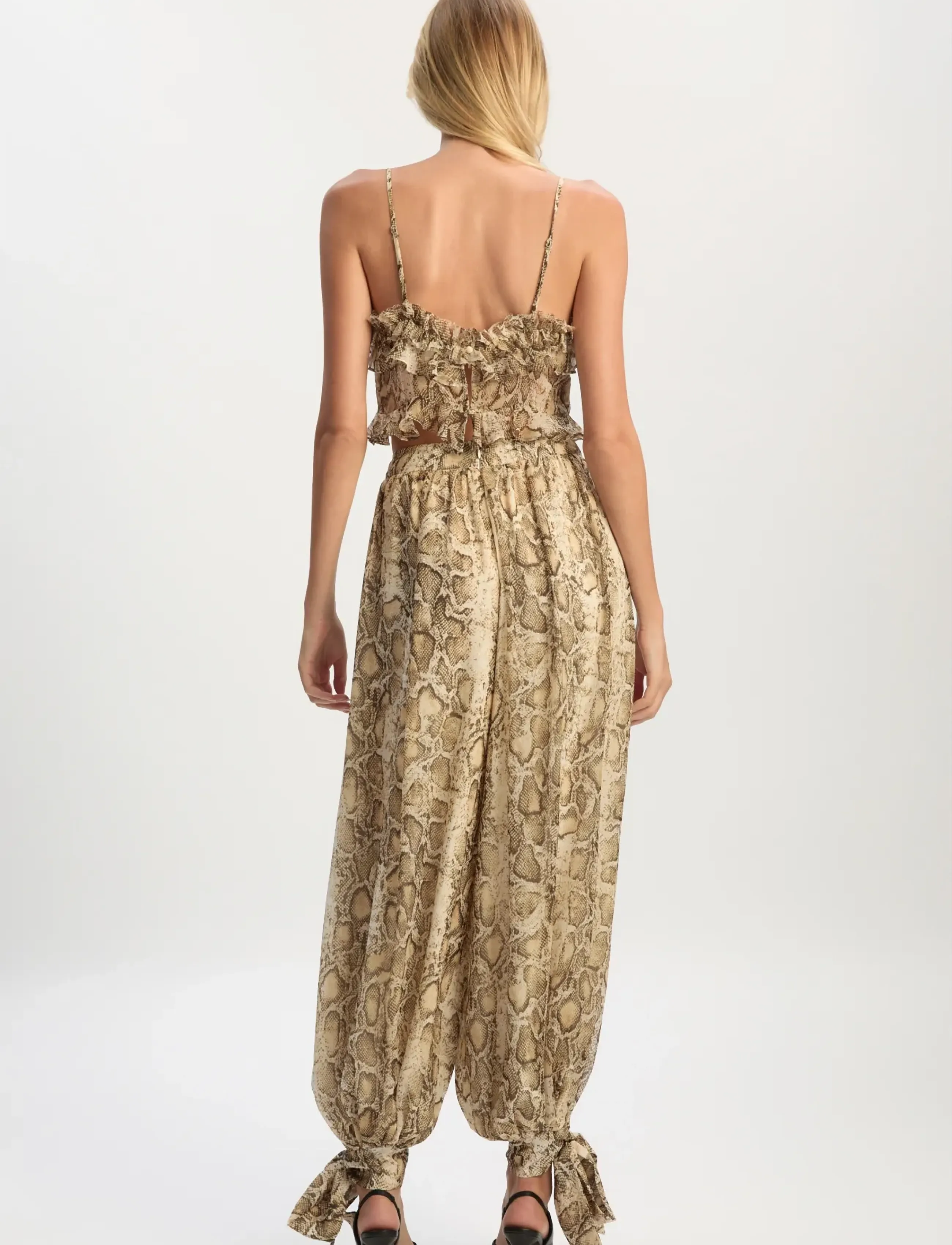 Bardot - ALIRA PRINTED BALLOON PANT - wide leg trousers - snake skin - 5