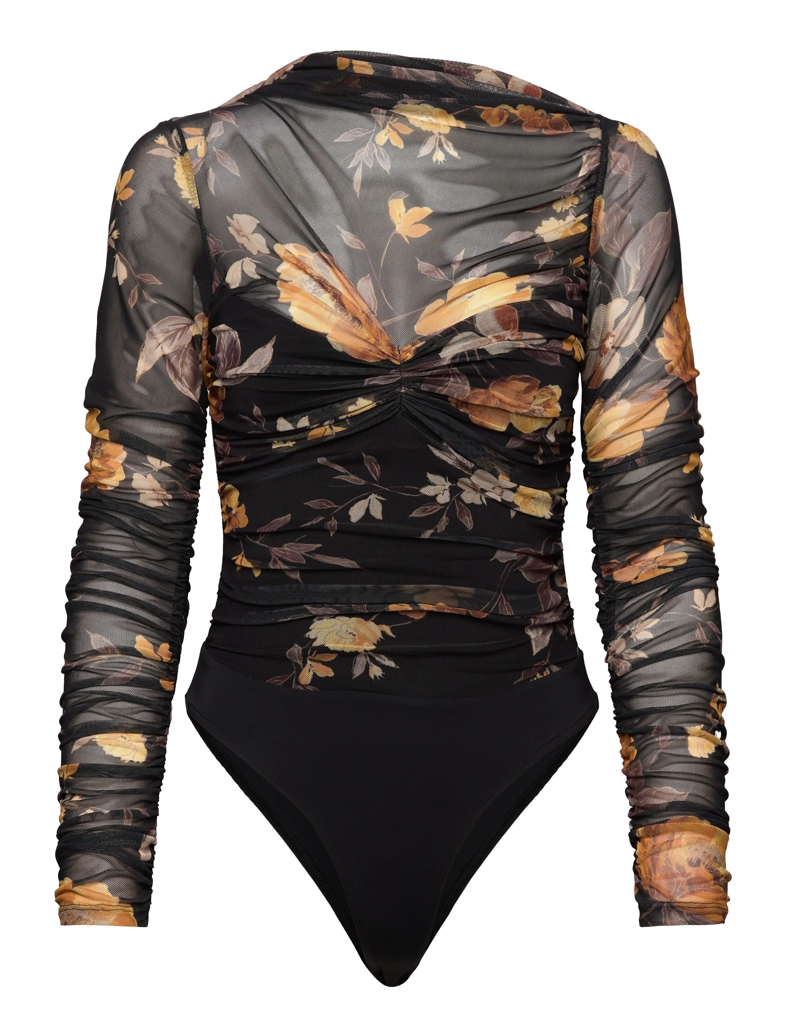 Bardot ALTHEA MESH BODYSUIT - T-shirts & Toppe - BLACK FLORAL / black