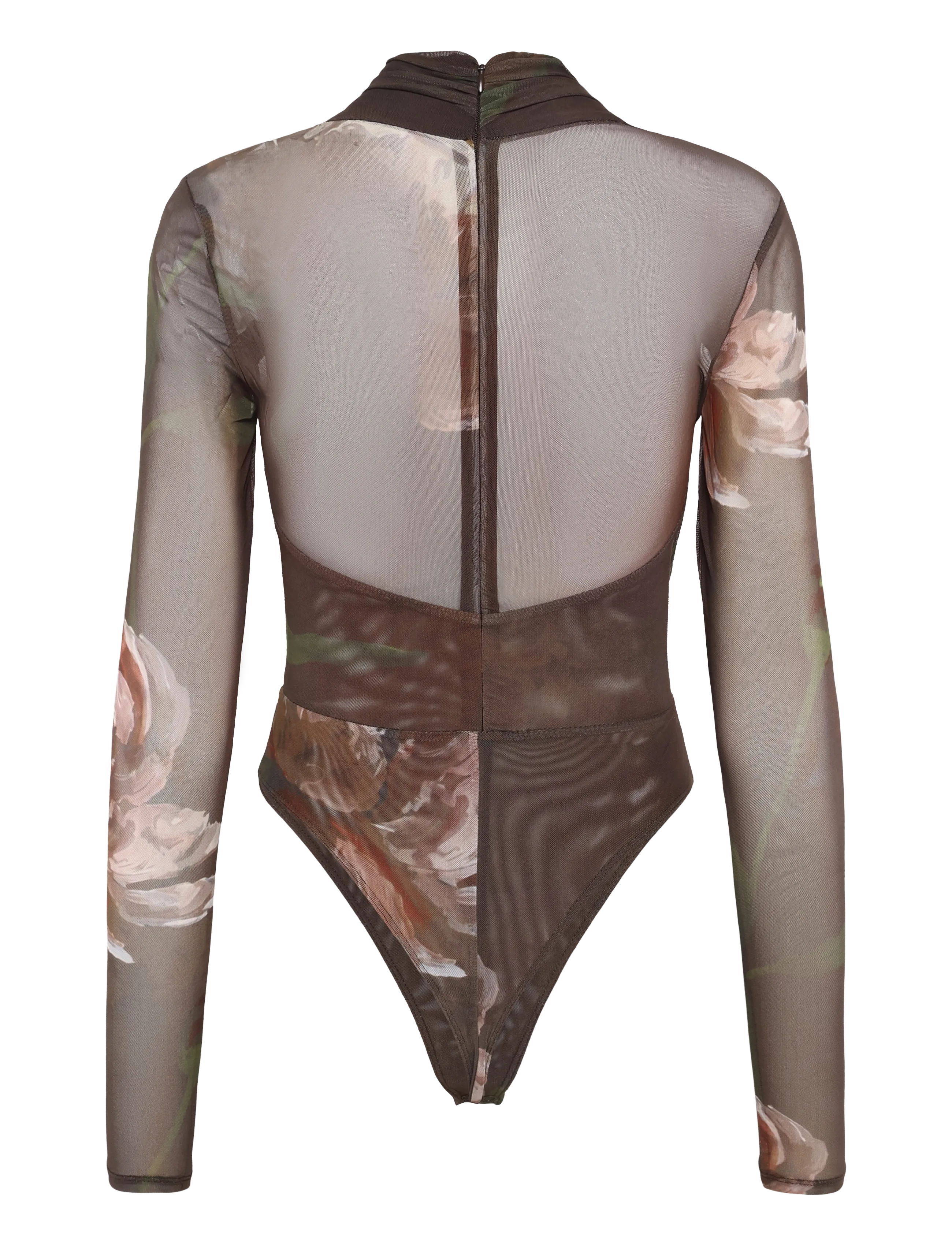 Bardot - ALIYAH PRINTED WRAP BODYSUIT - choc fl - 1