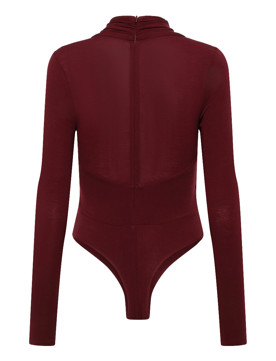 Bardot - ALIYAH JERSEY WRAP BODYSUIT - bodid - burgundy - 1