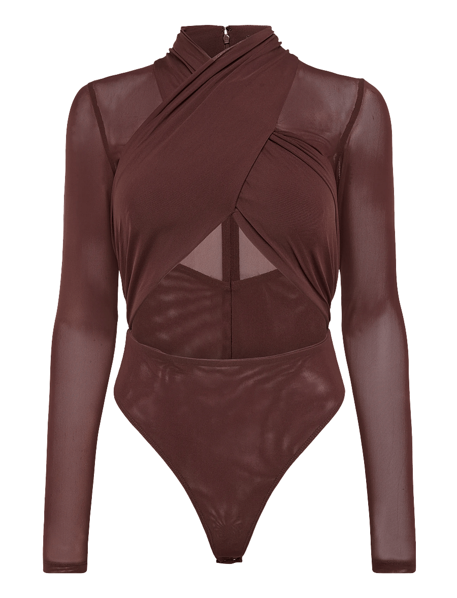 Bardot - ALIYAH WRAP BODYSUIT - bodies - chocolate - 0