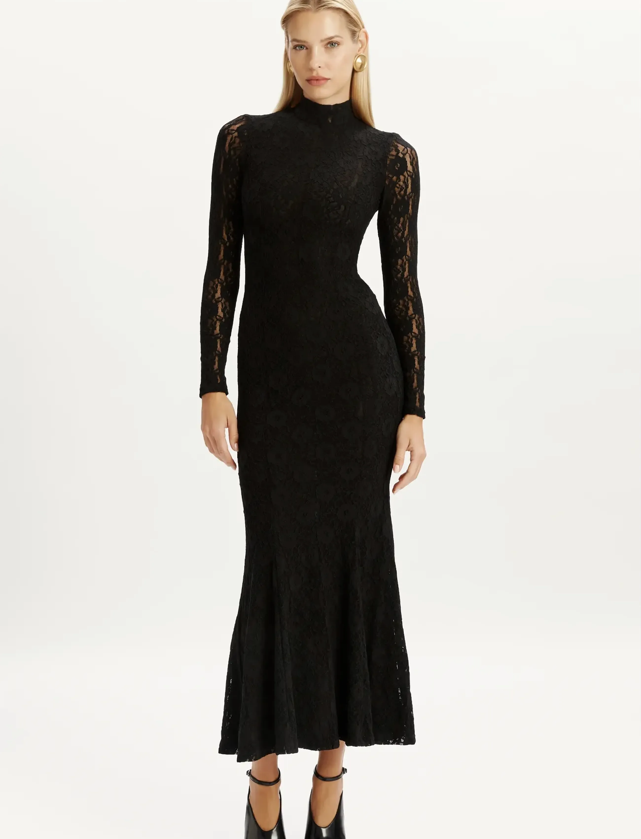 Bardot HARLYN LACE MAXI DRESS - Julekjoler - BLACK / black