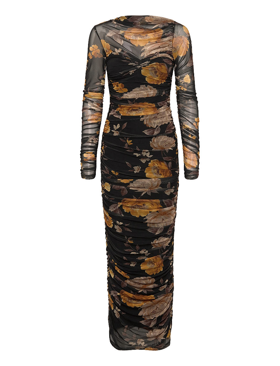 Bardot - ALTHEA MESH MIDI DRESS - liibuvad kleidid - black floral - 1
