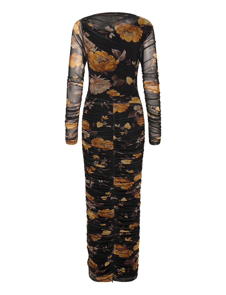 Bardot - ALTHEA MESH MIDI DRESS - liibuvad kleidid - black floral - 2