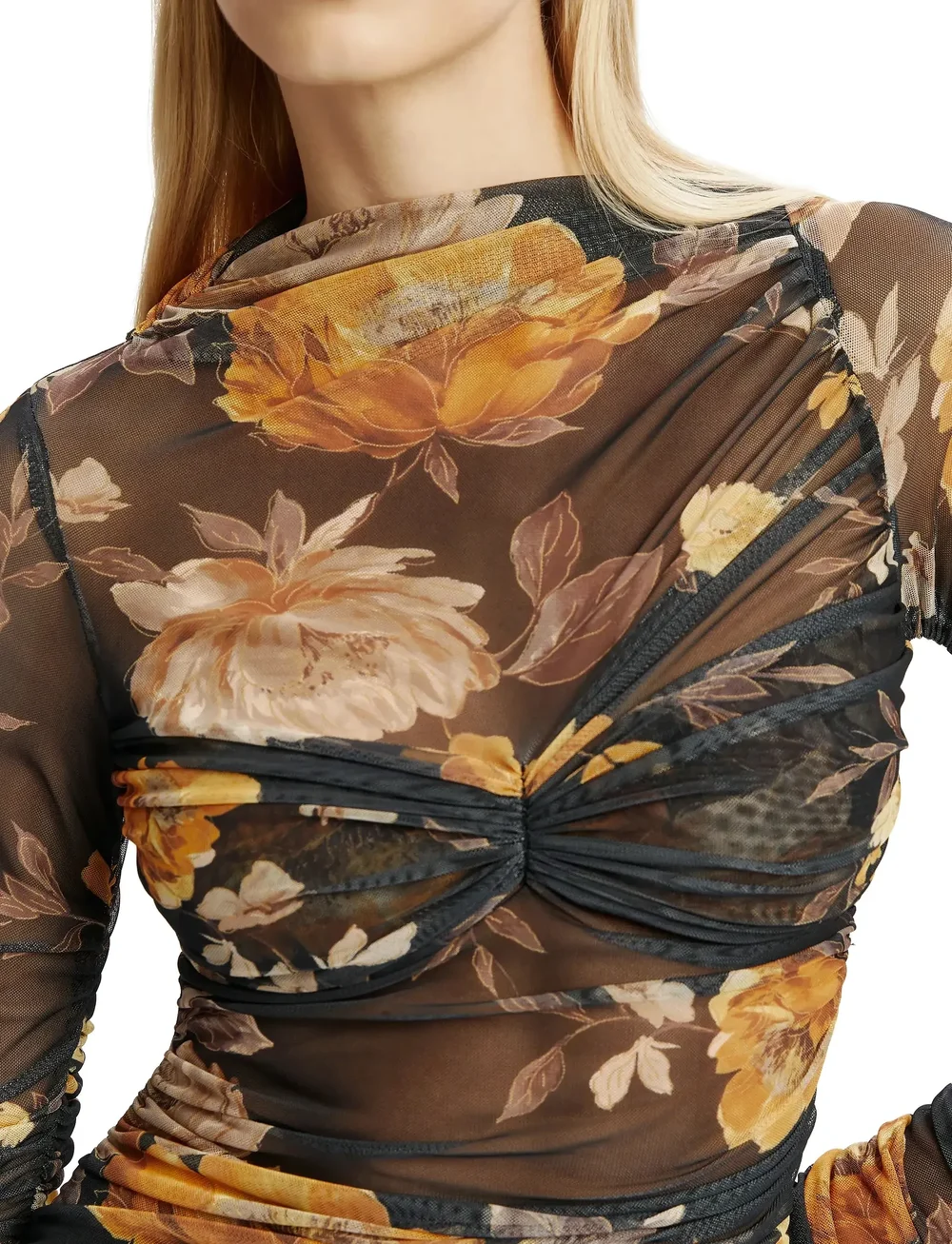 Bardot - ALTHEA MESH MIDI DRESS - stramme kjoler - black floral - 5