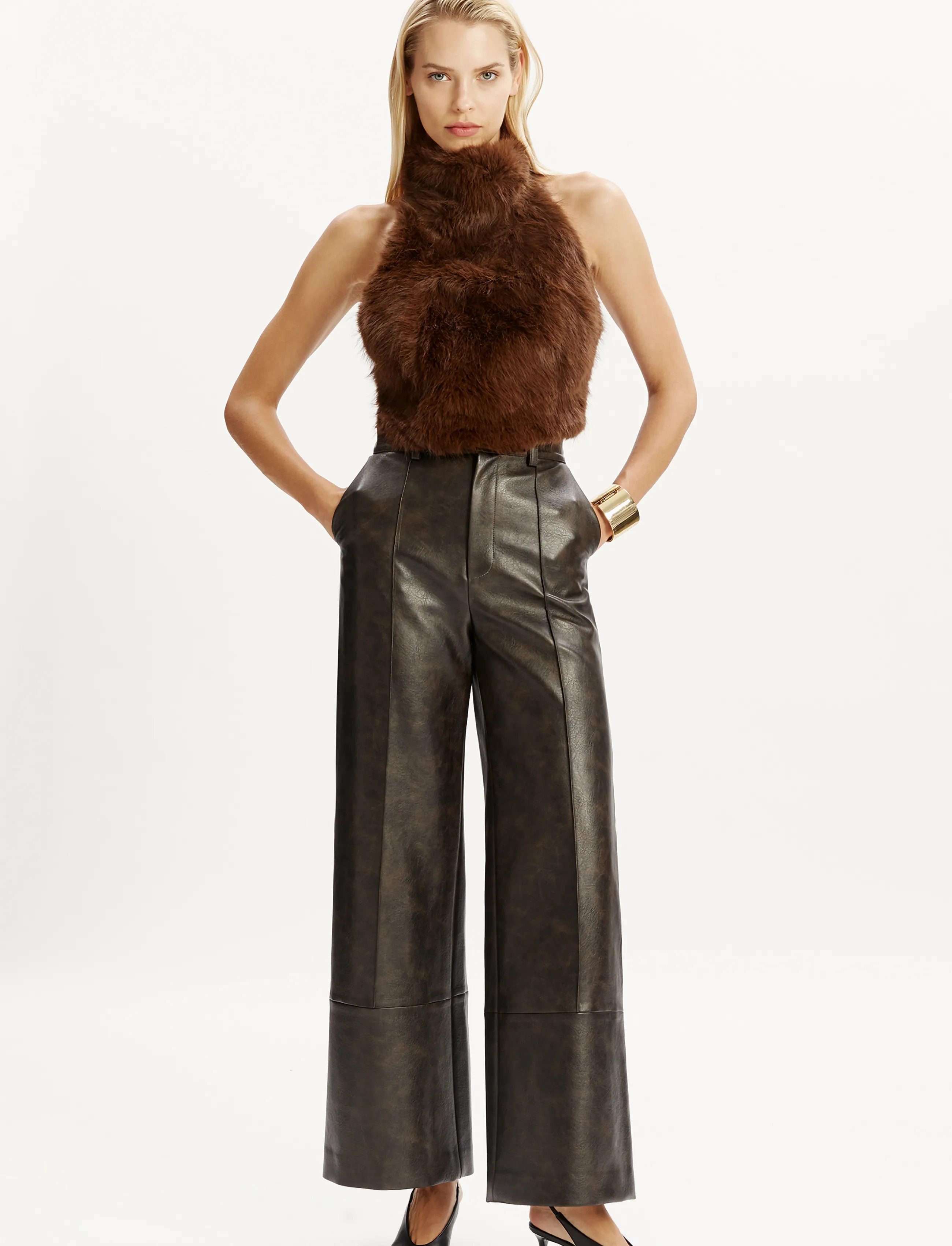 Bardot Julietta Faux Fur Top toppar dam – bild 3