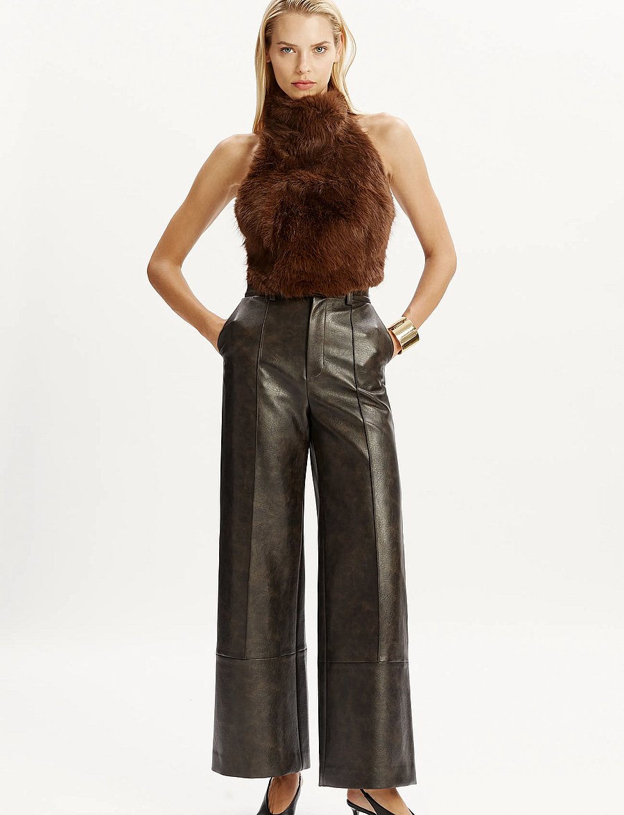 Bardot - JULIETTA FAUX FUR TOP - chocolate - 4