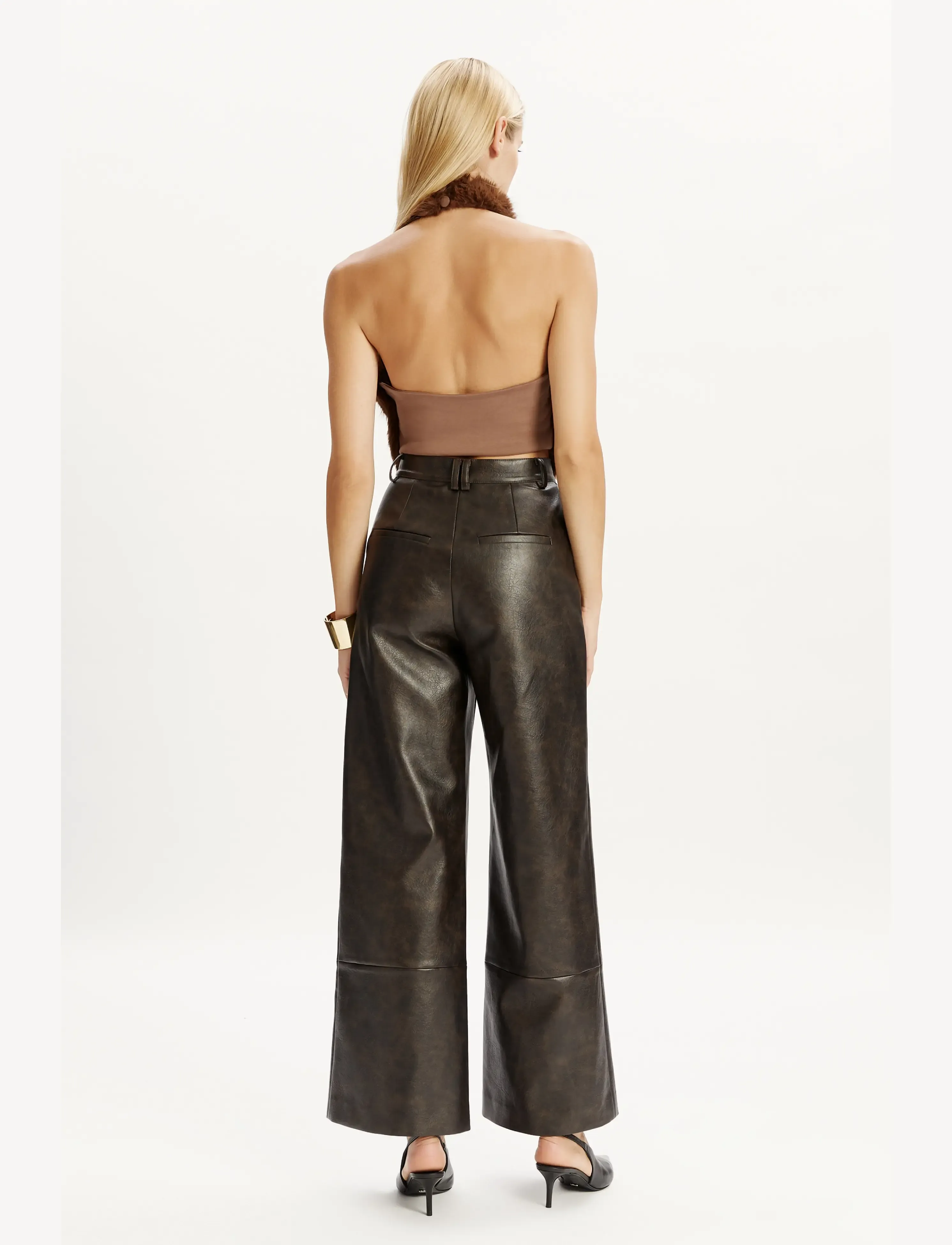Bardot - JULIETTA FAUX FUR TOP - chocolate - 5