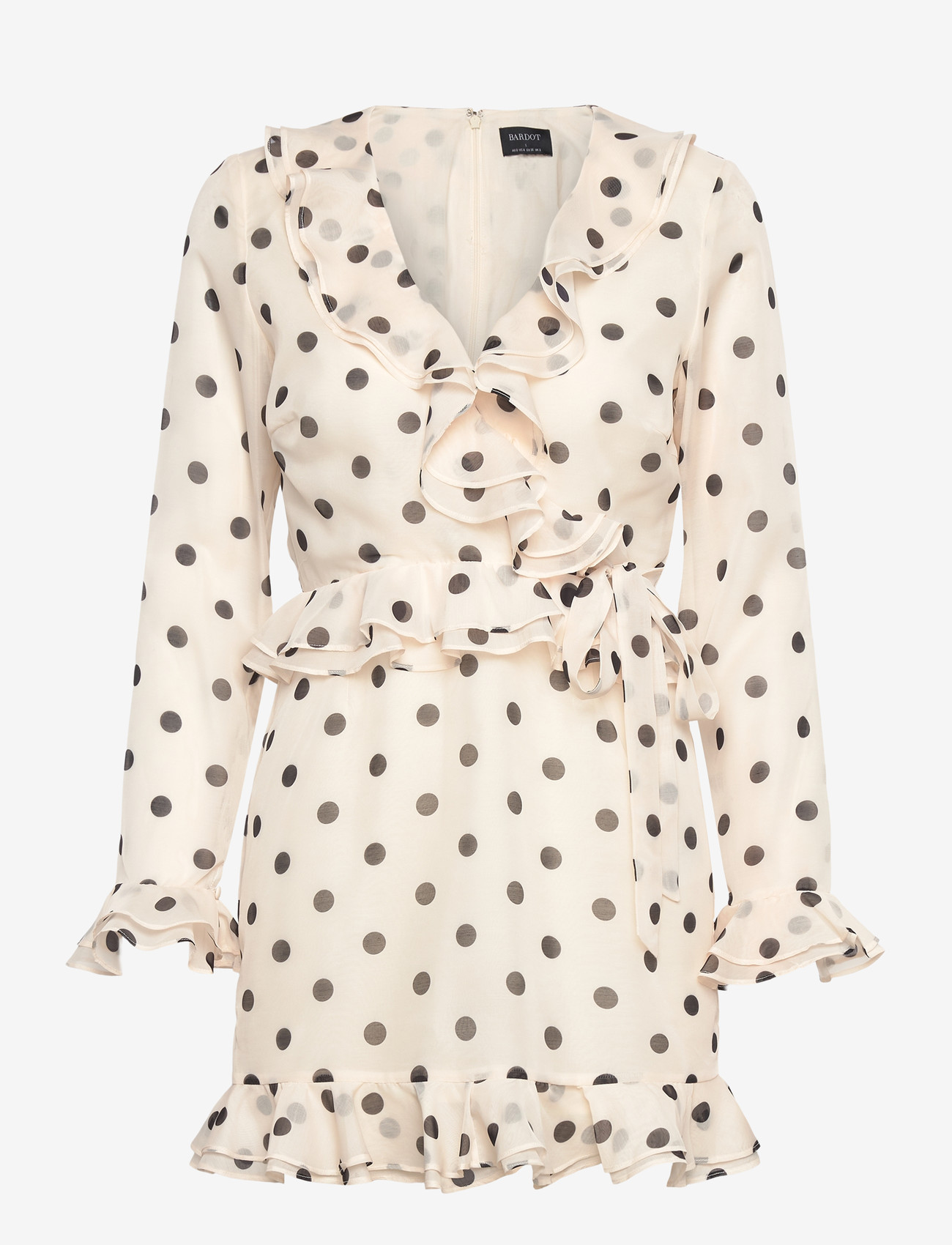 Bardot - FRILL DETAIL SPOT MINI DRESS - cocktailkjoler - ivory spot - 1