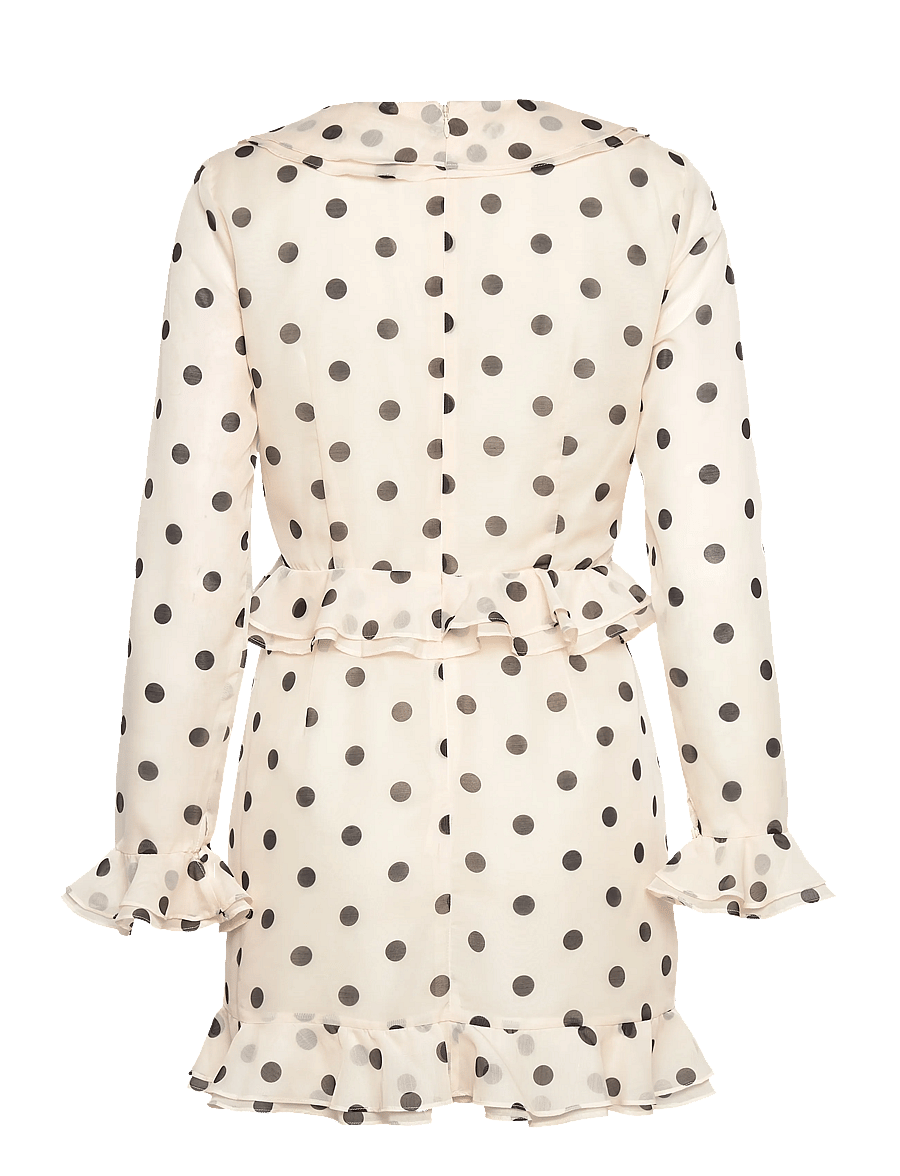 Bardot - FRILL DETAIL SPOT MINI DRESS - cocktailkleider - ivory spot - 2