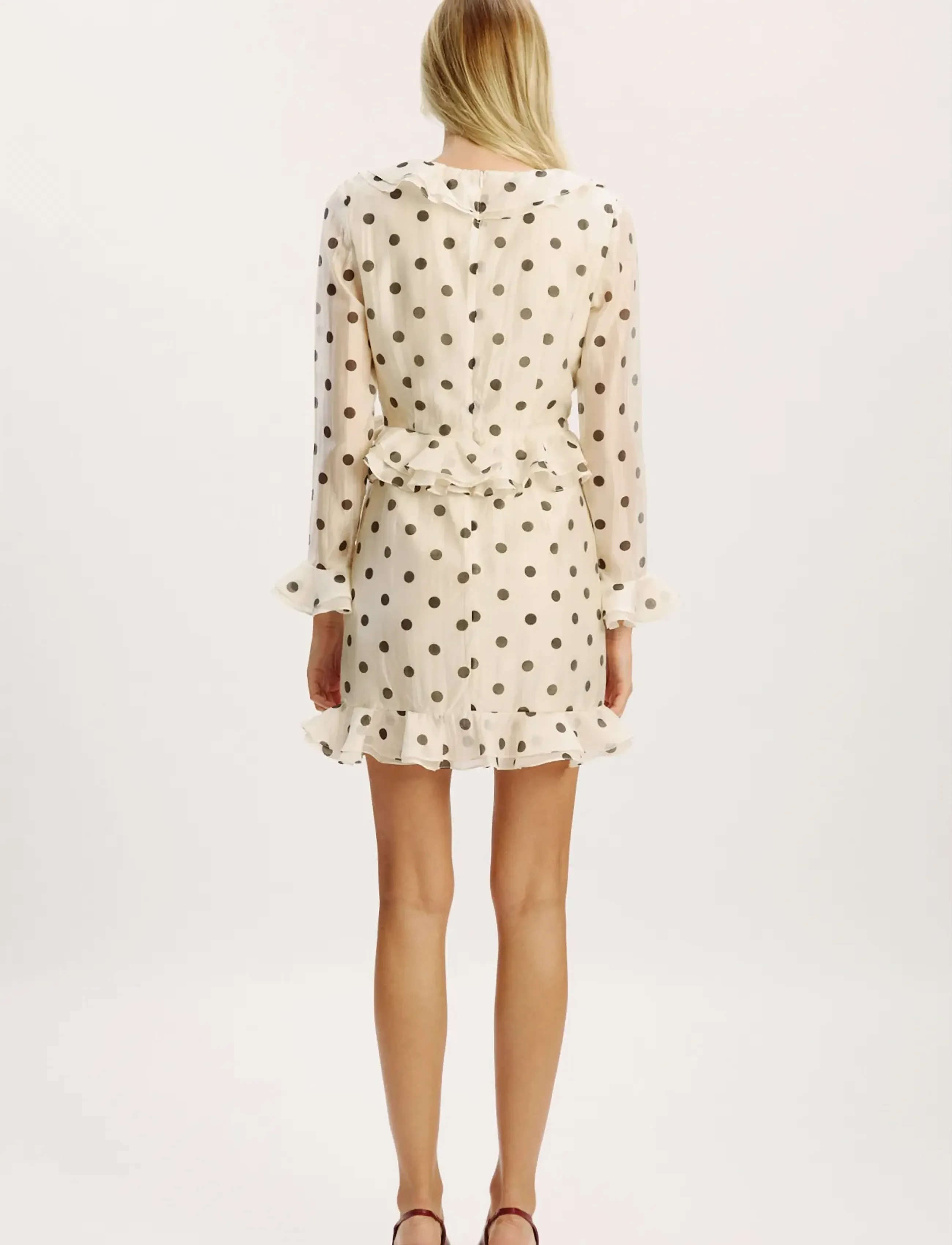 Bardot Frill Detail Spot Mini Dress korta klänningar dam – bild 5