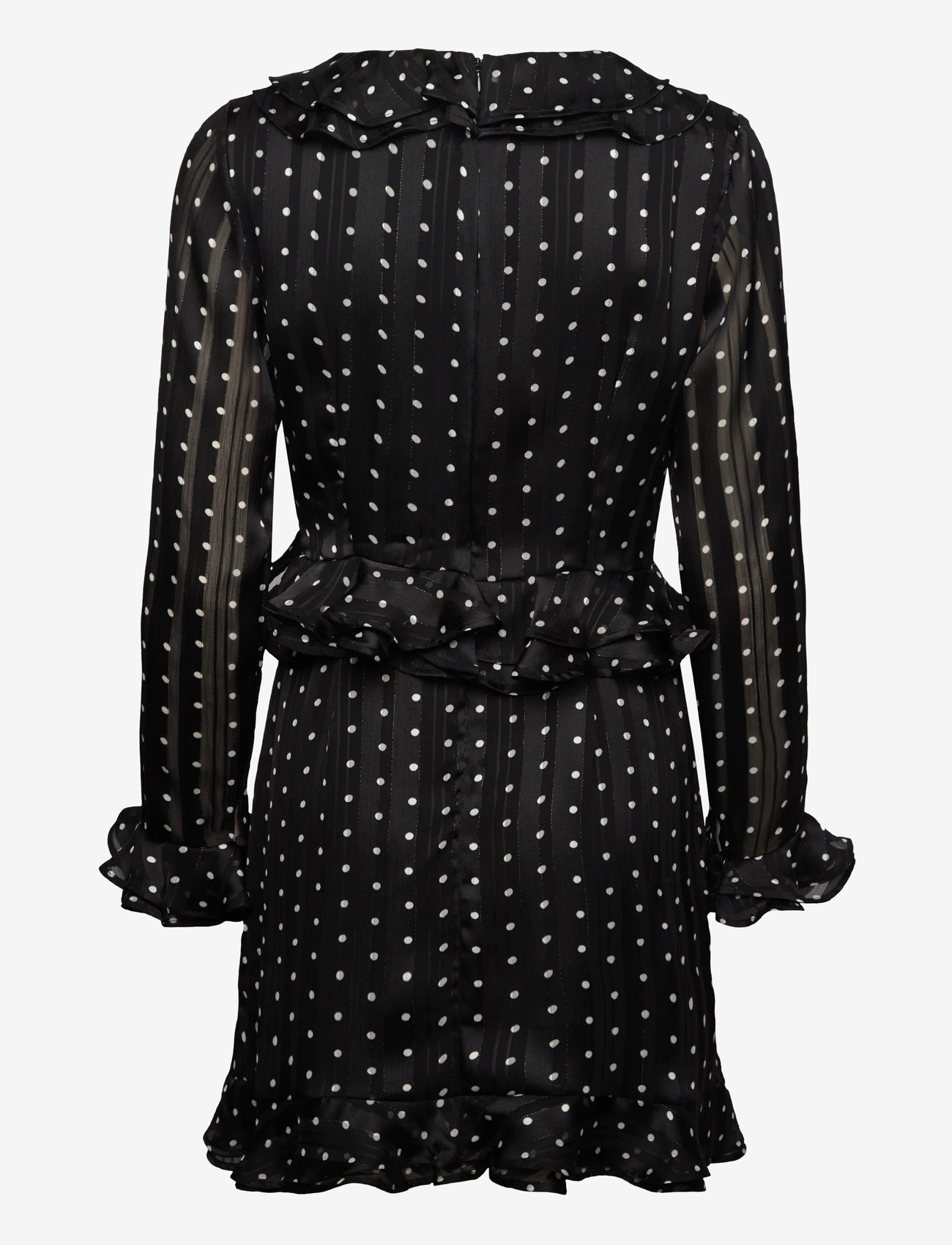 Bardot - FRILL DETAIL SPOT MINI DRESS - korta klänningar - black spot - 2