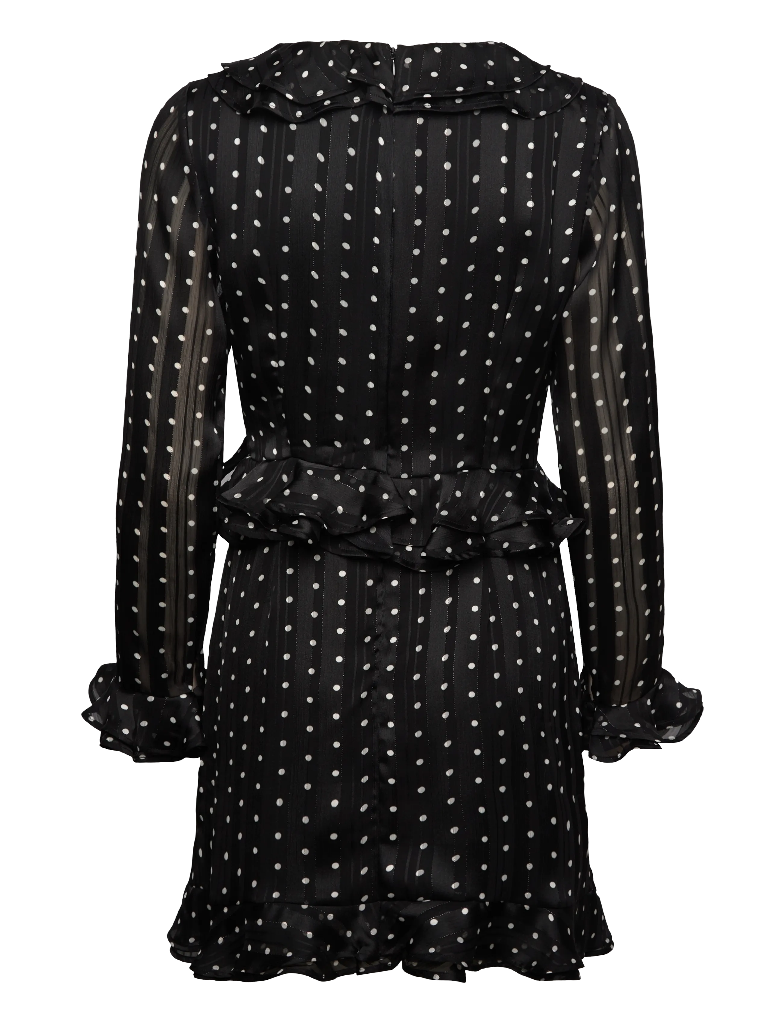 Bardot - FRILL DETAIL SPOT MINI DRESS - short dresses - black spot - 2